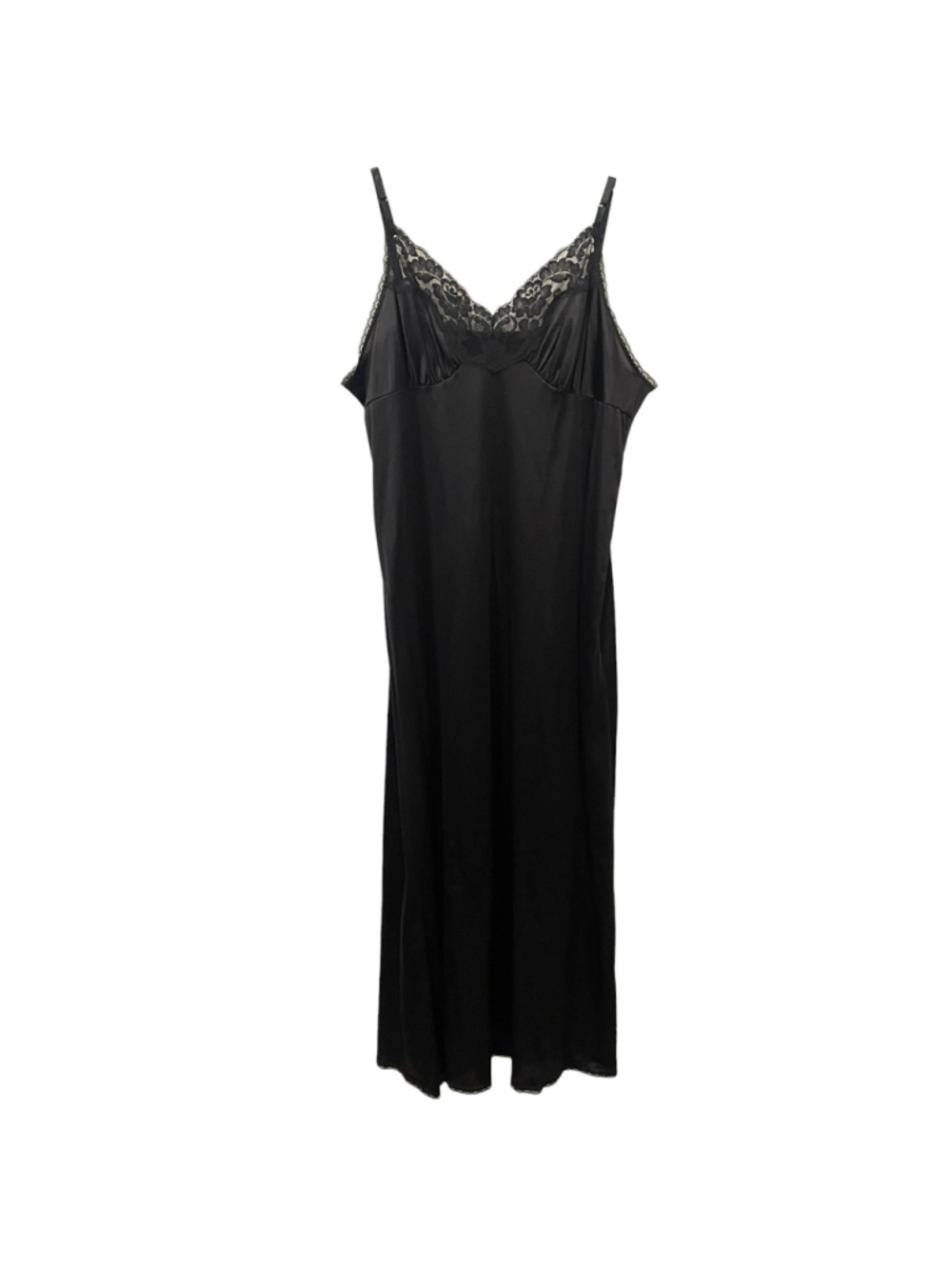 Vtg Women's Vasarette Full Slip Lace Lingerie Dress Size 32 Style 10-105 Black